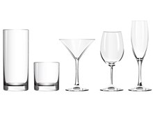 5款玻璃杯和高脚杯矢量素材