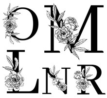 黑白线描花朵装饰的字母V1矢量图片