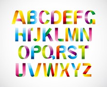 彩虹折叠字母矢量图下载