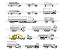 多款货车和卡车矢量素材