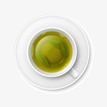 绿叶茶汤矢量素材