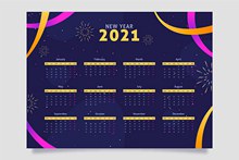 2021日历模板设计图矢量