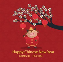 中国新年快乐海报设计矢量下载