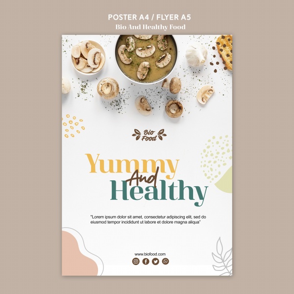  健康食品概念海报模板 