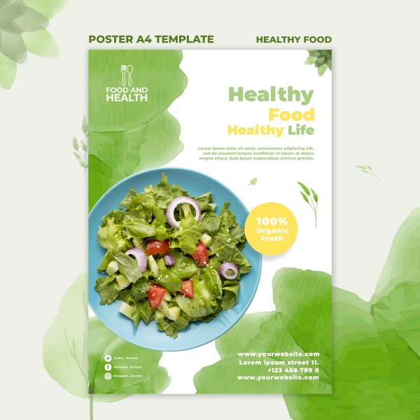 健康食品概念海报模板