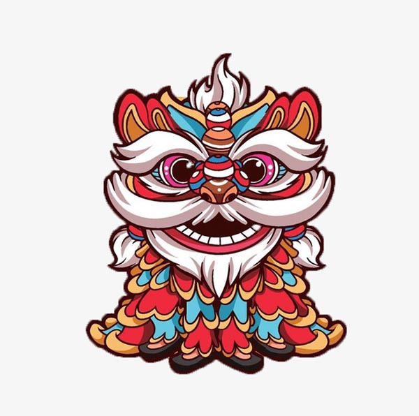 中国舞狮图案