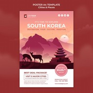 探索韩国海报模板
