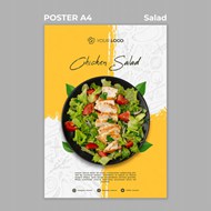 鸡肉沙拉美食海报设计
