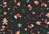 简约可爱圣诞节新年铃铛袜子雪花纹理背景