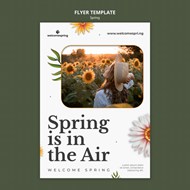 春季花卉海报模板psd