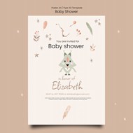 婴儿淋浴海报模板