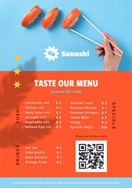 寿司餐厅菜单模板