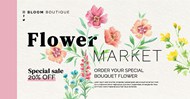 鲜花市场广告横幅设计