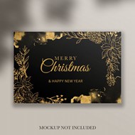 圣诞节黑金贺卡设计