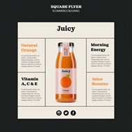 新鲜橙汁方形宣传横幅