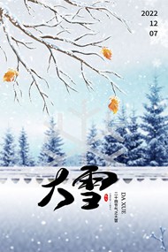冬季雪景大雪时节宣传海报psd模板
