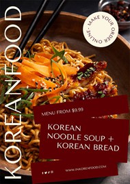 韩国餐厅海报模板