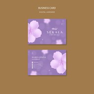 紫色花卉商务卡片模板