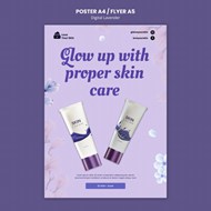 淡紫色护肤品免费海报