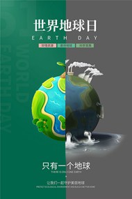 世界地球日创意宣传psd海报