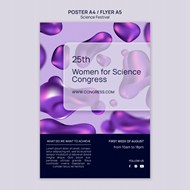 紫色创意科学节海报模板