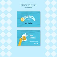 啤酒节蓝色商务卡片模板