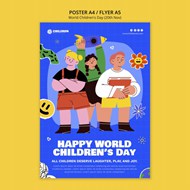 世界儿童节插画海报