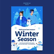 冬季人物插画广告海报