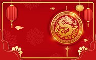 中国传统新年节日背景psd素材