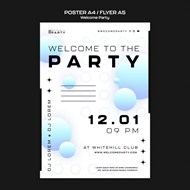 免费欢迎派对活动传单psd模板