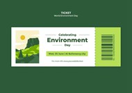 免费世界环境保护日主题讲演票券模板