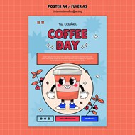 免费咖啡店会员日传单海报设计