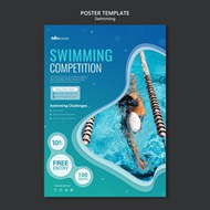 免费游泳招生培训宣传海报psd模板