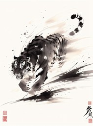 免费水墨猛虎图片2