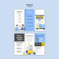 免费交通物流运输三折页宣传模板设计