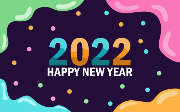  2022炫彩新年海报矢量图下载 