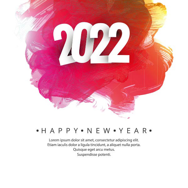  2022新年海报矢量图片 
