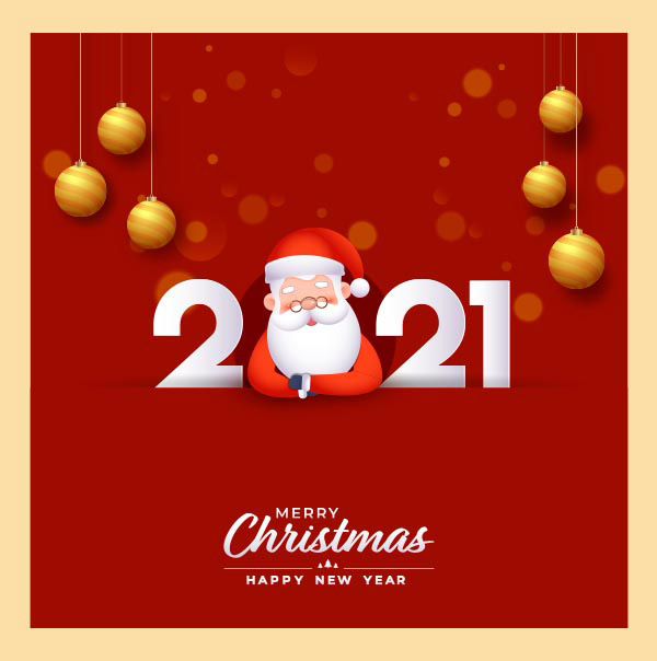 2021圣诞节快乐海报矢量图下载