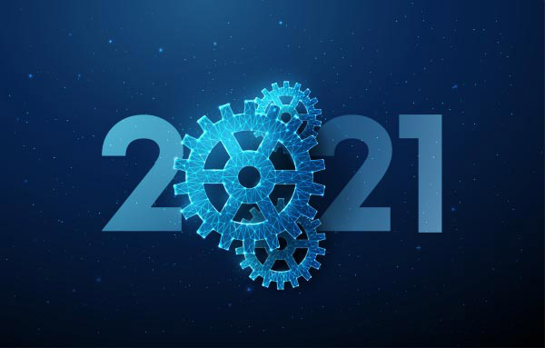 2021科技风新年海报矢量模板