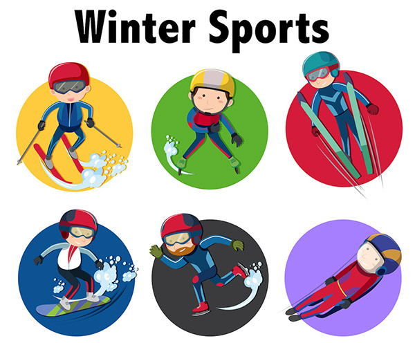 冬季体育运动项目图标矢量素材