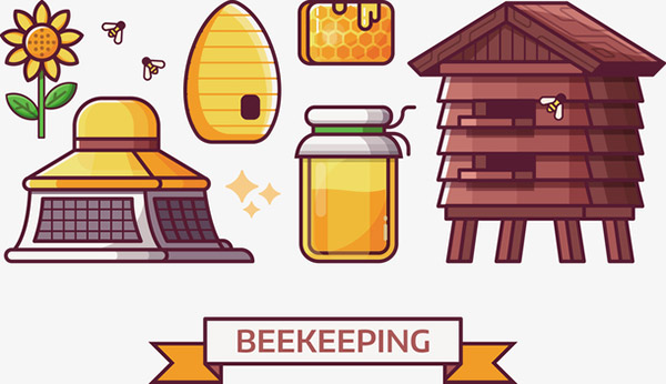 蜂蜜和蜂房矢量素材下载