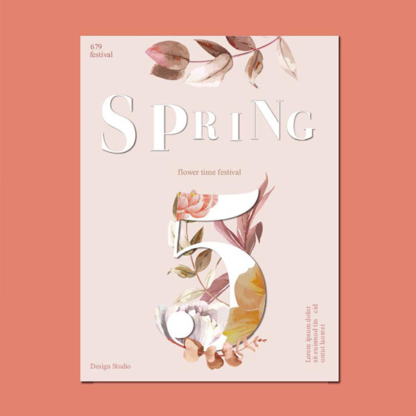春季鲜花促销海报矢量图片