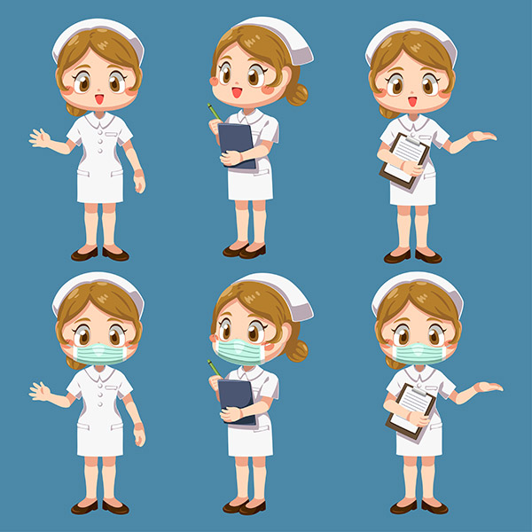 护士人物插画矢量素材