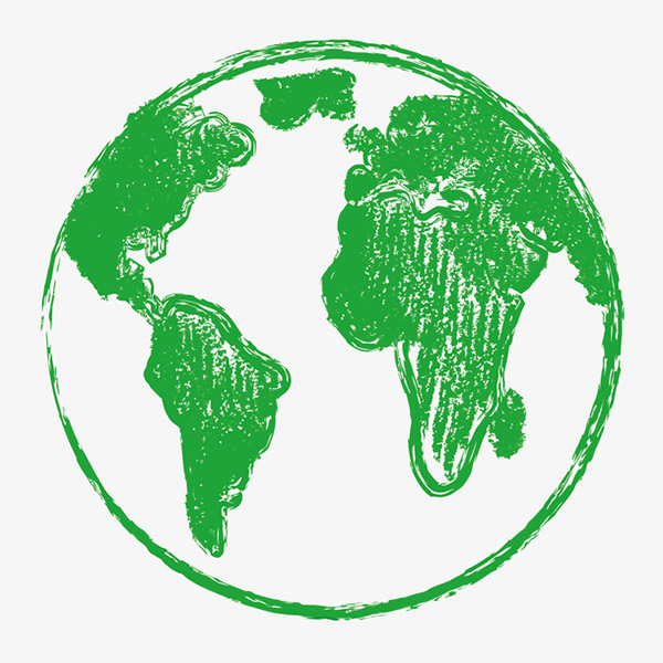绿色蜡笔画地球矢量图下载