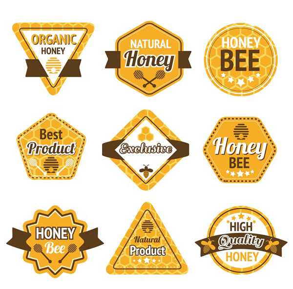 优质蜂蜜标签矢量图下载