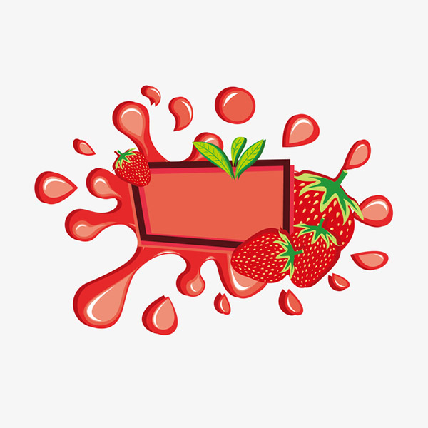 草莓卡通水果边框矢量模板
