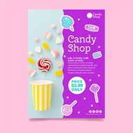 糖果店宣传海报矢量素材下载