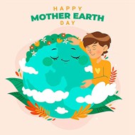 卡通地球母亲日矢量图