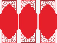 红色装饰花纹文化墙矢量模板