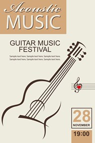 吉他音乐节海报5矢量素材下载